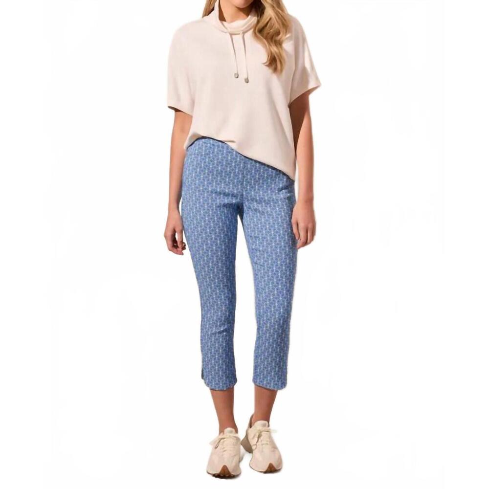 NEW TRIBAL pull-on capri pant in riviera